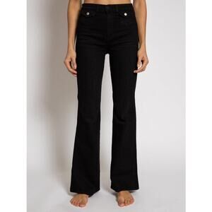 ASKK NY Limey Boot Cut Flare Stretch Denim Jeans Black Resin Size 28 NWT